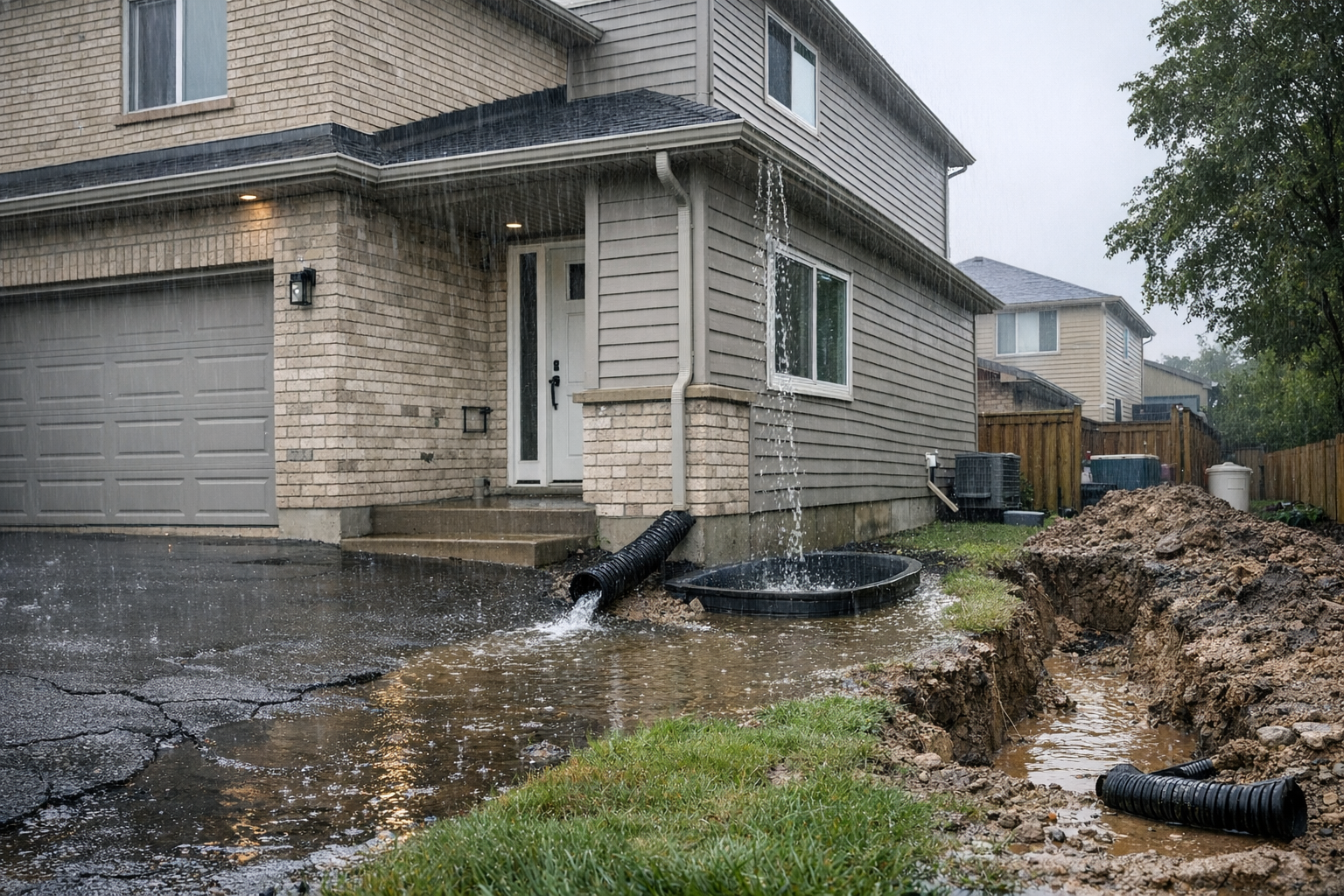 Basement showing signs of water leakage and dampness